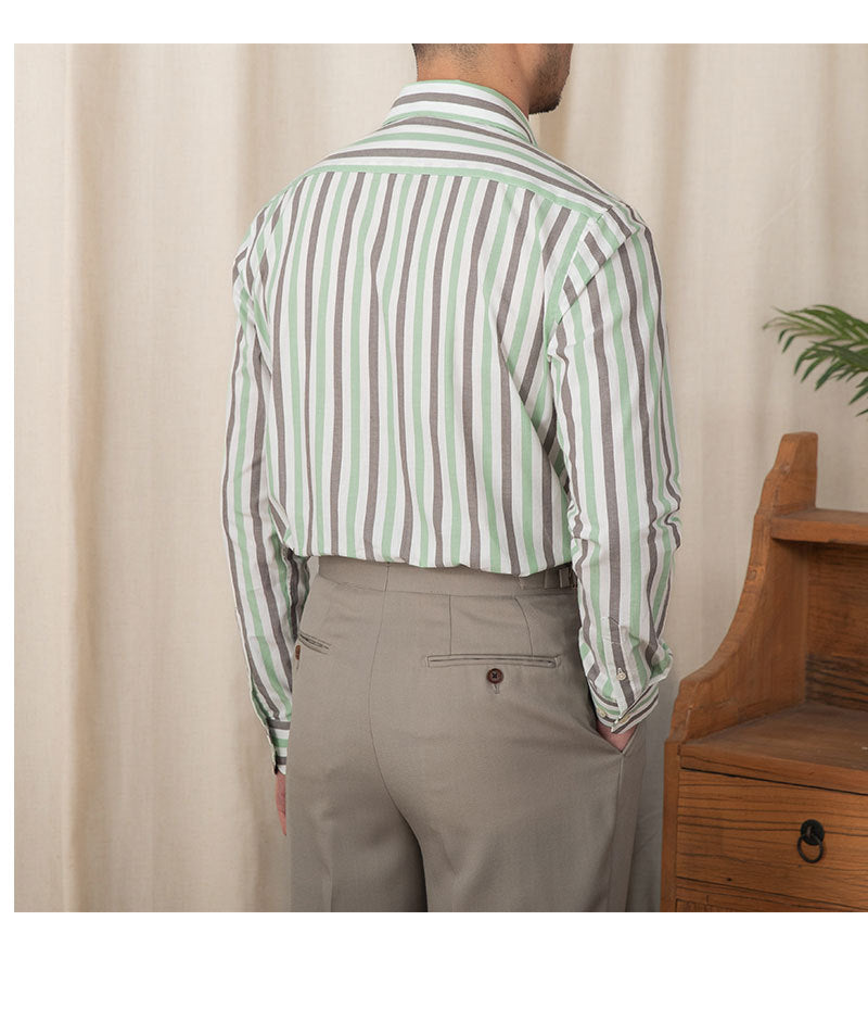 Camisa de algodón a rayas para hombre, informal, de negocios