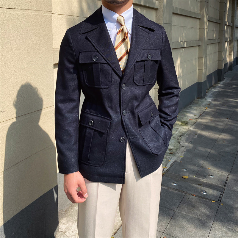 Men's Retro Fashion Casual Suit Collar Jacket | Aimiliuz