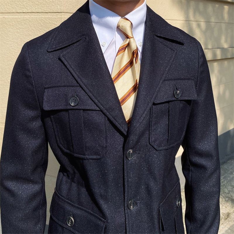 Men's Retro Fashion Casual Suit Collar Jacket | Aimiliuz