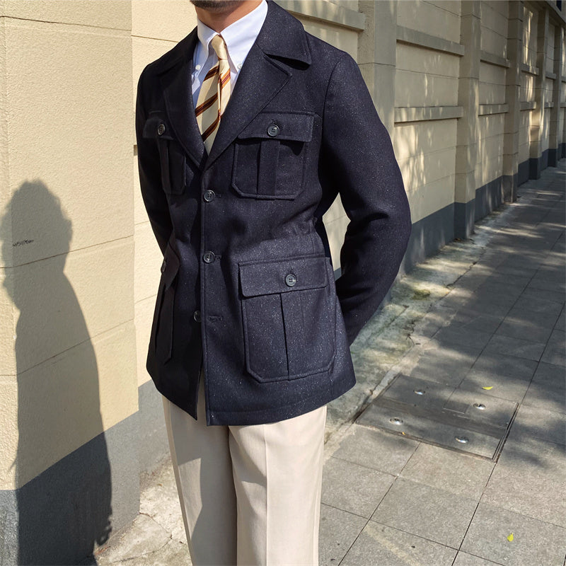 Men's Retro Fashion Casual Suit Collar Jacket | Aimiliuz