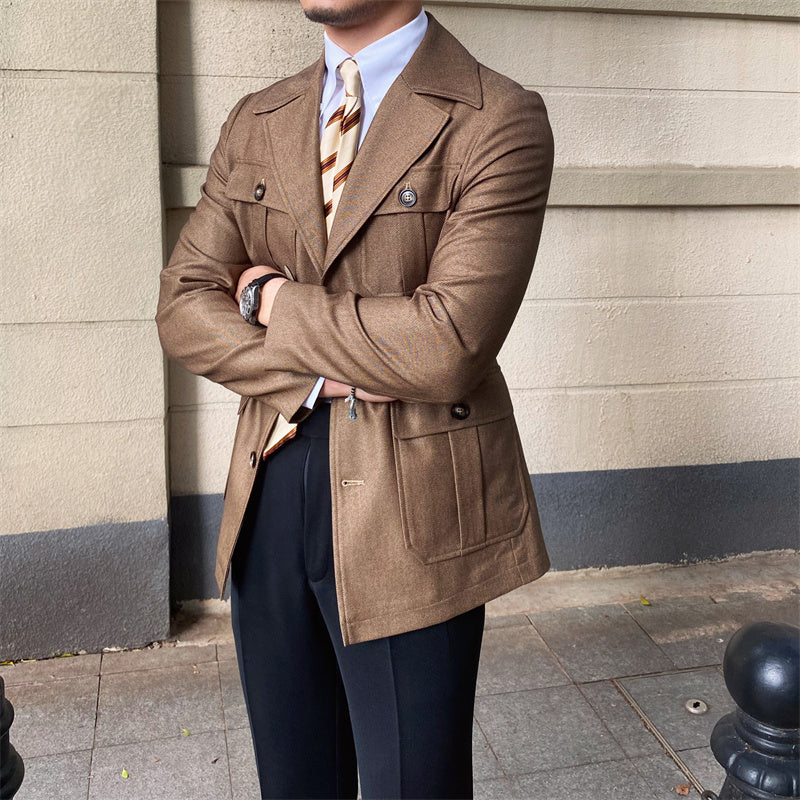Men's Retro Fashion Casual Suit Collar Jacket | Aimiliuz
