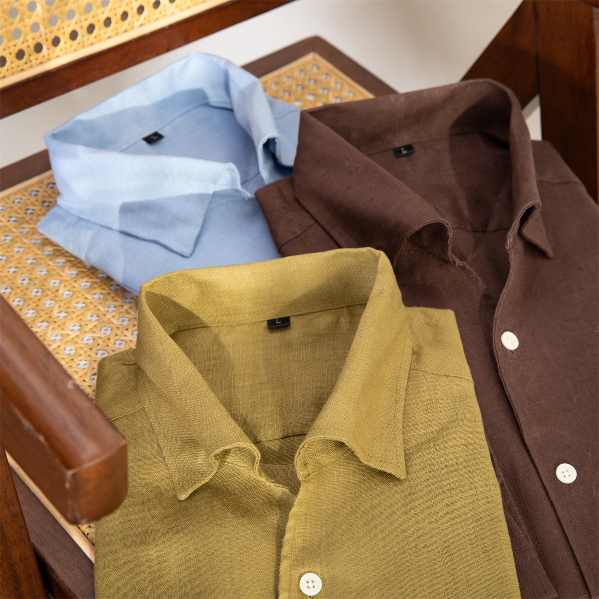 Italian Collar Cotton Oxford Men's Slim-fit Long-sleeved Shirt