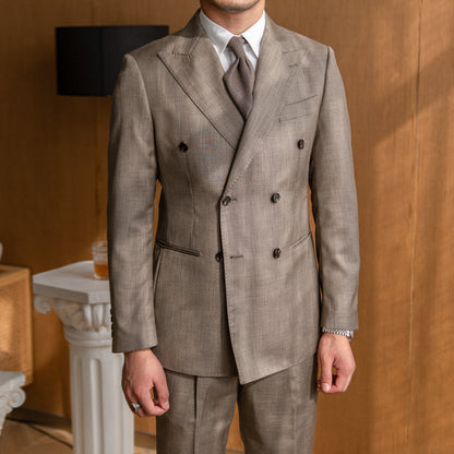 Retro Elegant Double-breasted Suit | Aimiliuz