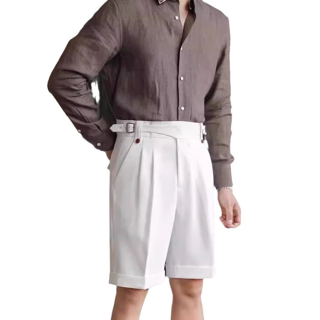 Italian Retro Suit Shorts Men - Aimiliuz