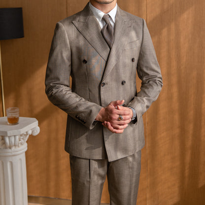 Retro Elegant Double-breasted Suit | Aimiliuz