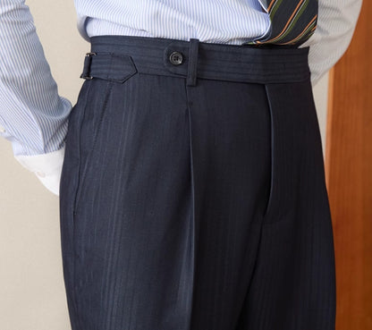 Business Casual Gentry Striped Straight High-waisted Trousers