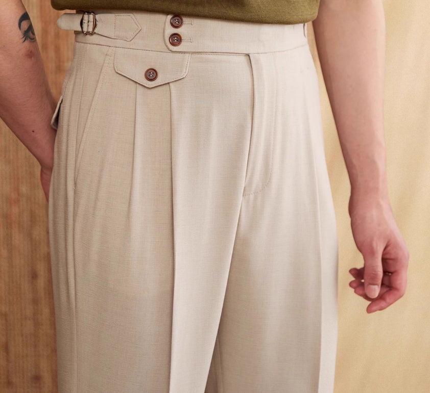 Men's Italian Naples High Waist Suit Pants