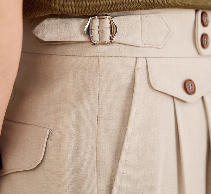 Men's Italian Naples High Waist Suit Pants
