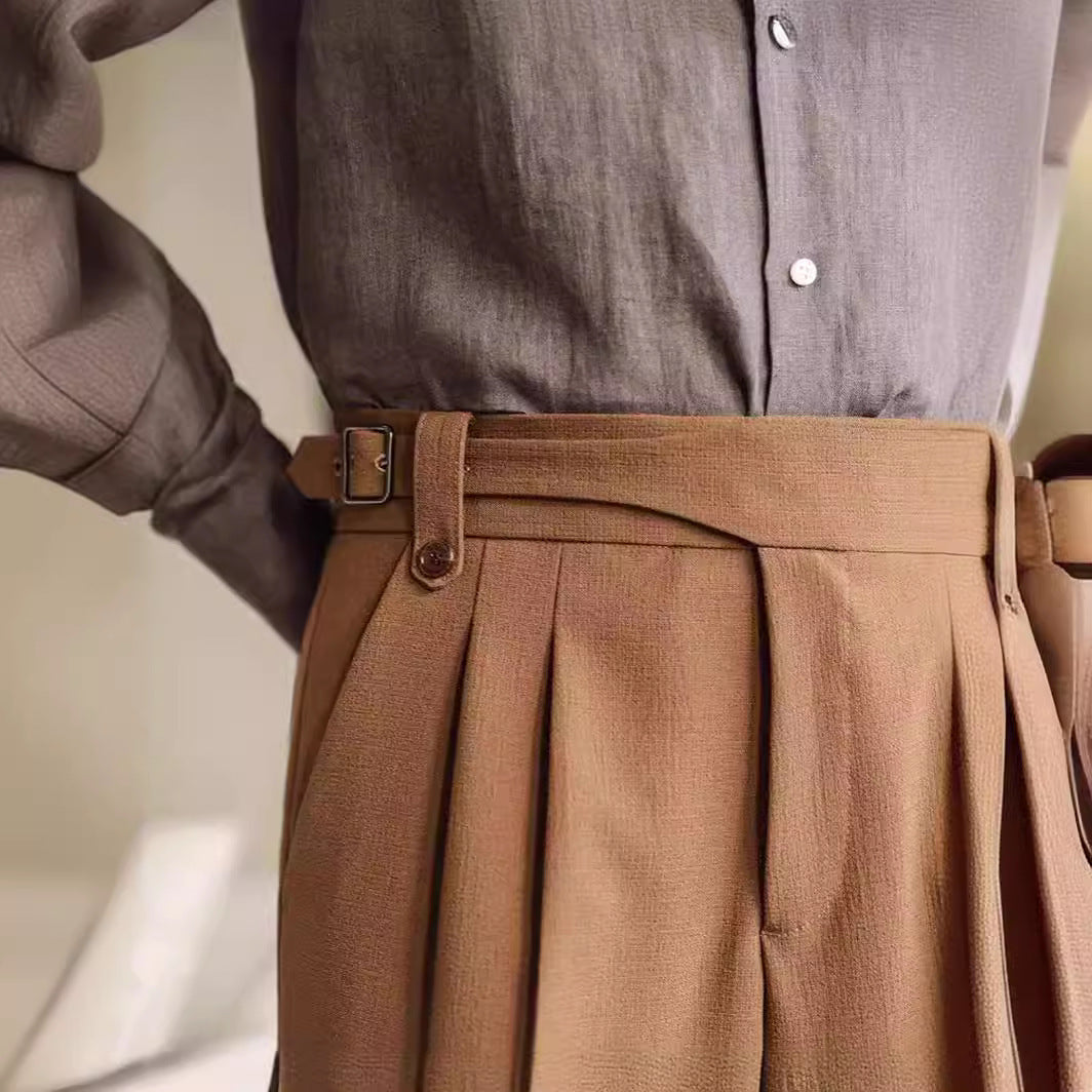 Italian Retro Suit Shorts Men - Aimiliuz